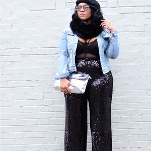 Sequin Wide Leg Pants